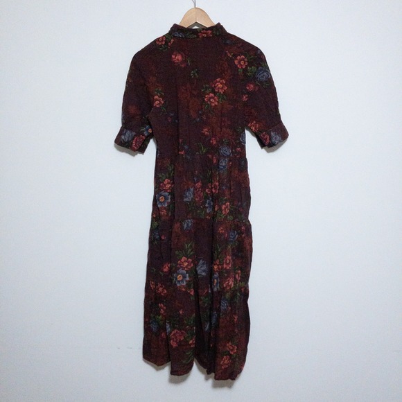 Natural Life Rebecca Floral Tiered Midi Dress Womens M Red Peasant Cottage Boho - Picture 2 of 9